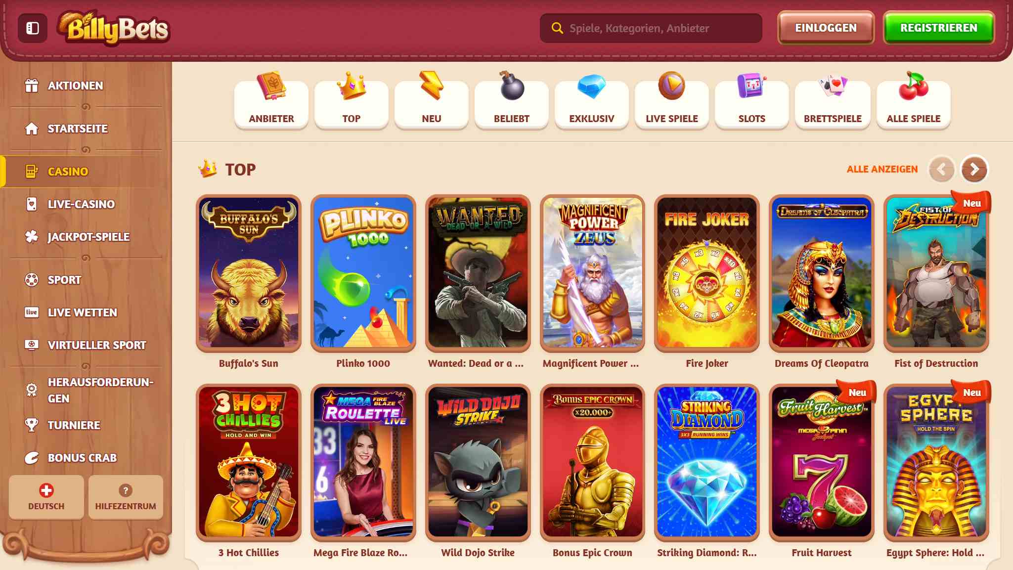 BillyBets Casino Switzerland