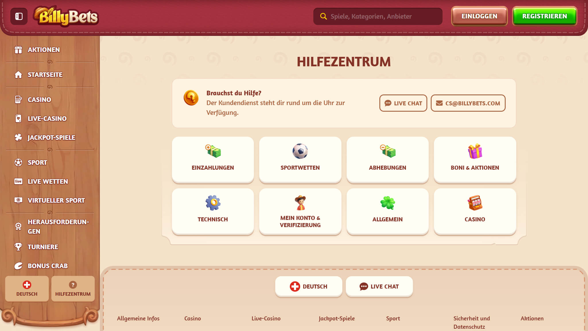 BillyBets - Support Switzerland