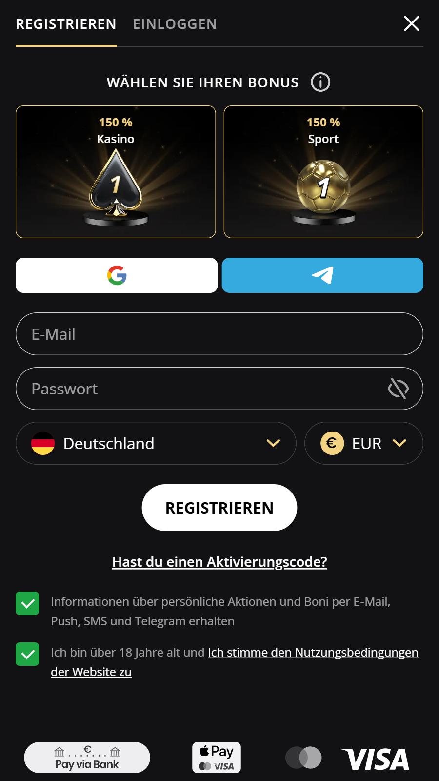 Persönliche Daten angeben: