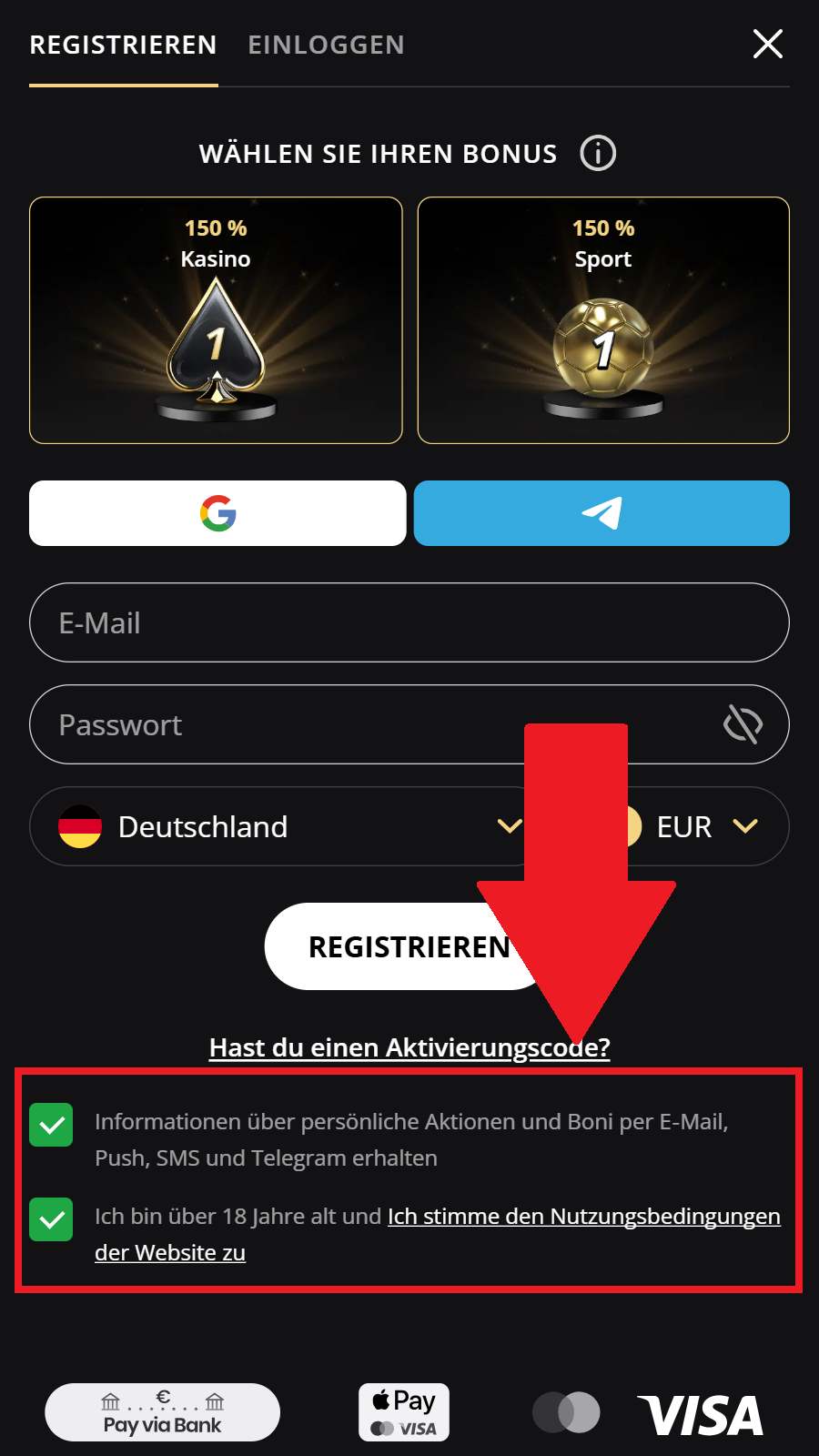 Akzeptanz der AGB: