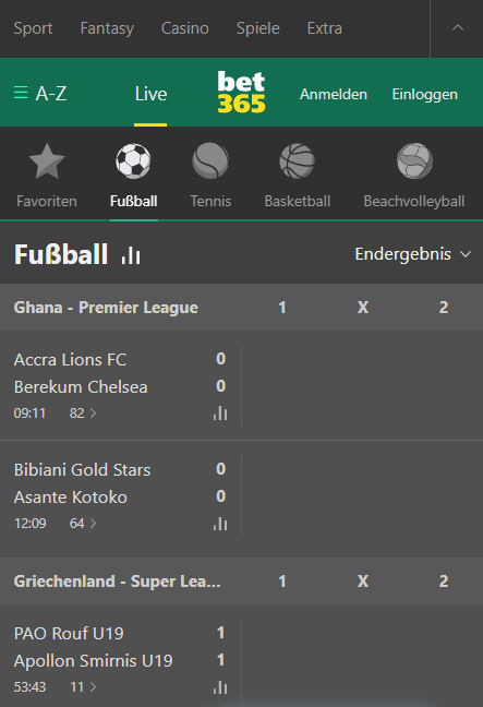 Bet365 live wetten