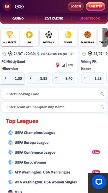 Sportwetten im Casino Infinity